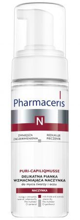 Pharmaceris N, Puri-Capiliqmusse, delikatna pianka wzmacniająca naczynka do mycia twarzy i oczu, 150 ml