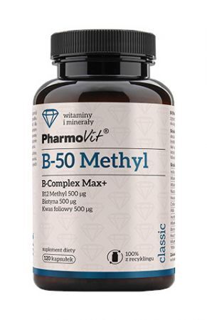 PharmoVit Classic B-50 Methyl B-Complex Max+, 120 kapsułek