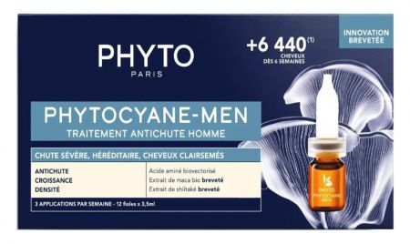 PHYTO Phytocyane-Men Kuracja dla mężczyzn Postępujące wypadanie włosów, 12 ampułek