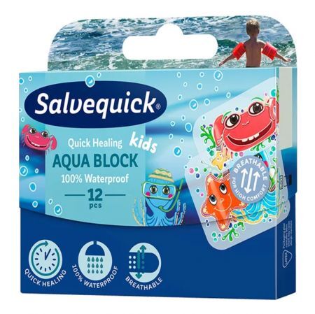 PLASTRY SALVEQUICK Aqua Block Kids, 12 sztuk