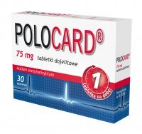 Polocard 75 mg lek zapobiegający powstawaniu zakrzepów, 30 tabletek