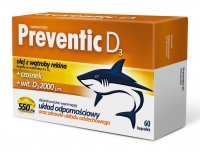 Preventic D3 Olej z wątroby rekina z czosnkiem i witaminą D3, 60 kapsułek