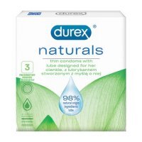 Prezerwatywy Durex Naturals, 3 sztuki