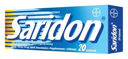 Saridon lek przeciwbólowy i przeciwgorączkowy, 20 tabletek