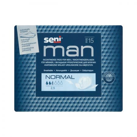 Seni Man Normal Wkładki urologiczne dla mężczyzn, 15 sztuk