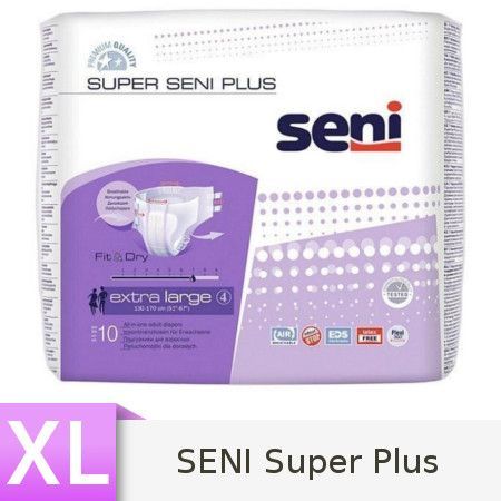 Seni Super Plus Pieluchomajtki dla dorosłych Extra Large (XL), 10 sztuk