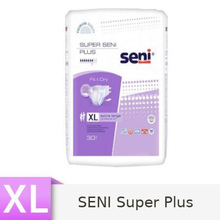 Seni Super Plus Pieluchomajtki dla dorosłych Extra Large (XL), 30 sztuk