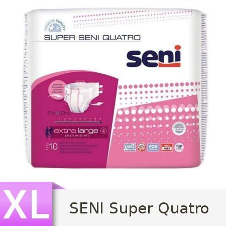 Seni Super Quatro Pieluchomajtki dla dorosłych Extra Large (XL), 10 sztuk