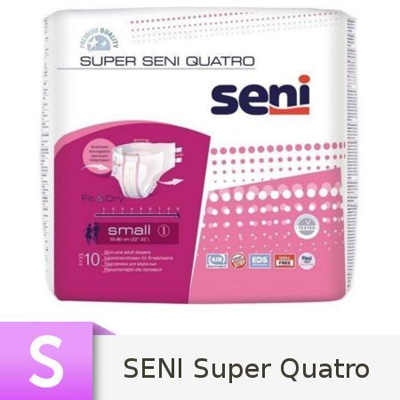 Seni Super Quatro Pieluchomajtki dla dorosłych Small (S), 10 sztuk