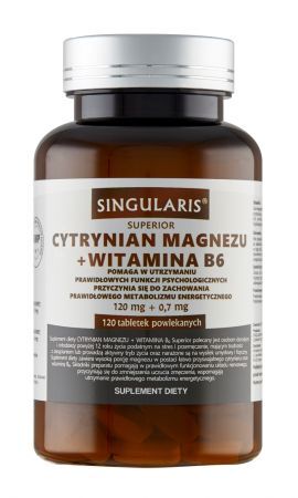 Singularis Superior Cytrynian magnezu + Witamina B6, 120 tabletek