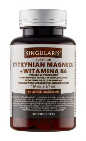 Singularis Superior Cytrynian magnezu + Witamina B6, 60 tabletek