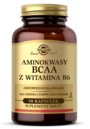 SOLGAR Aminokwasy BCAA z witaminą B6, 50 kapsułek