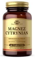 SOLGAR Magnez cytrynian, 60 tabletek