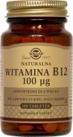 SOLGAR Naturalna Witamina B12 100 µg, 100 tabletek