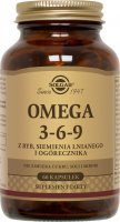 SOLGAR Omega 3-6-9 z ryb, siemienia lnianego i ogórecznika, 60 kapsułek