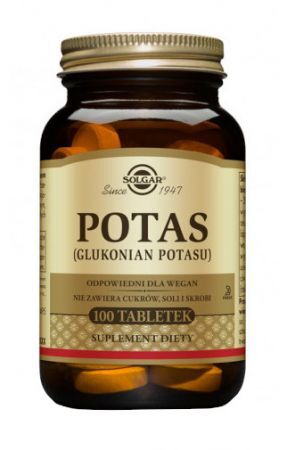 SOLGAR Potas, 100 tabletek