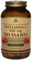 SOLGAR Witamina C 500 mg do ssania smak żurawinowo - malinowy, 90 pastylek