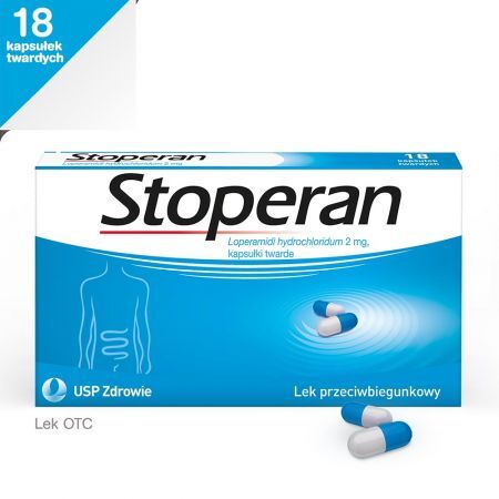 Stoperan 2 mg Lek przeciwbiegunkowy, 18 kapsułek