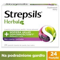 Strepsils Herbal Bez czarny i jeżówka, 24 pastylki do ssania