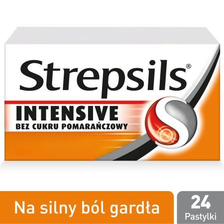 Strepsils Intensive bez cukru pomarańczowy, 24 pastylki