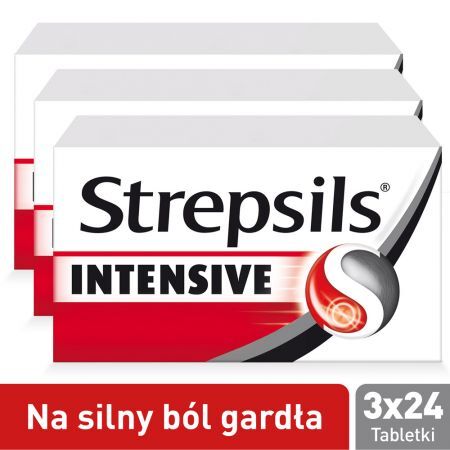 Strepsils Intensive na silny ból gardła, 24 tabletki