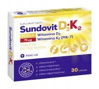 Sundovit D3+K2, 30 tabletek (data ważności: 11.05.2024)