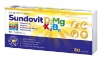 Sundovit D3+Mg+K2+B6, 30 tabletek (data ważności: 31.03.2024)