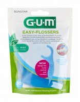 SUNSTAR GUM Easy-Flossers Jednorazowe uchwyty z nicią dentystyczną, 30 sztuk
