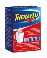 Theraflu Max Grip lek na objawy przeziębienia i grypy, 10 saszetek