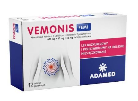 Vemonis Femi lek na bolesne miesiączkowanie, 6 tabletek