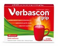 Verbascon Grip o smaku malinowym, 10 saszetek
