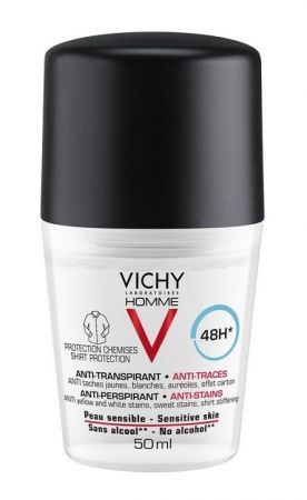 VICHY Homme Antyperspirant 48-godzinna ochrona przeciw plamom roll-on, 50 ml