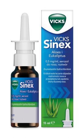 VICKS Sinex Aloes i Eukaliptus 0,5 mg/ml Aerozol do nosa, 15 ml