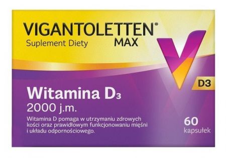 Vigantoletten Max 2000 j.m., 60 kapsułek