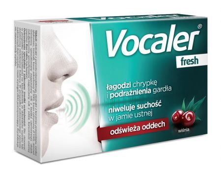Vocaler Fresh o smaku wiśniowym, 12 pastylek (data ważności: 31.05.2023)