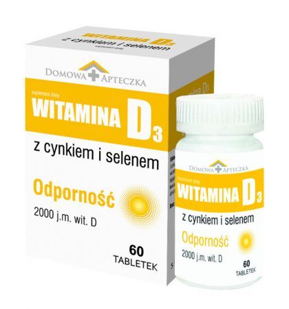 Witamina D3 z cynkiem i selenem, 60 tabletek /Domowa Apteczka/