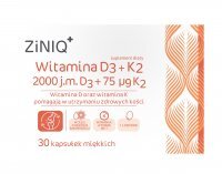 ZINIQ Witamina D3 200 j.m. + K2 75 µg, 30 kapsułek